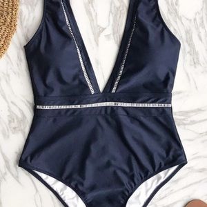 Low V One-Piece Swimsuit